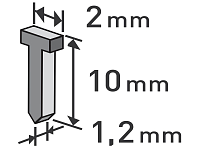 hřebíky, balení 1000ks, 10mm, 2,0x0,52x1,2mm