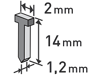 hřebíky, balení 1000ks, 14mm, 2,0x0,52x1,2mm