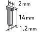 hřebíky, balení 1000ks, 14mm, 2,0x0,52x1,2mm