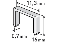 spony, balení 1000ks, 16mm, 11,3x0,52x0,70mm