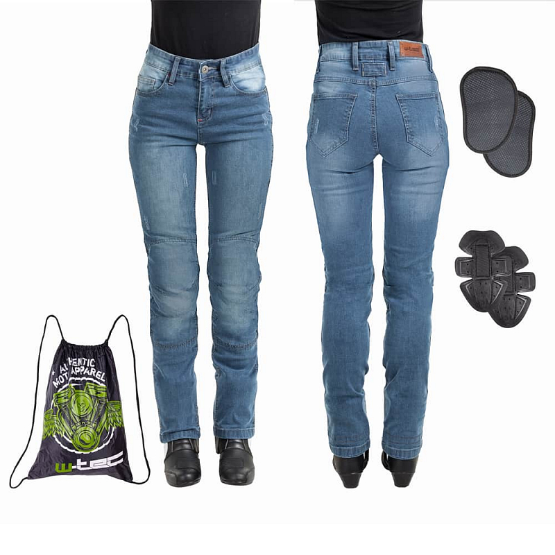 Dámské moto jeansy W-TEC Panimali Barva modrá, Velikost 3XL