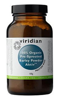 Viridian 100% Organic Pre-sprouted Barley Powder Aktiv 100 g