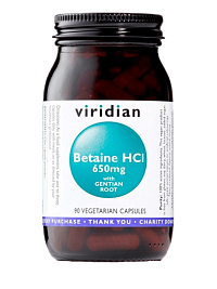 Viridian Betaine HCI 650 mg 90 cps