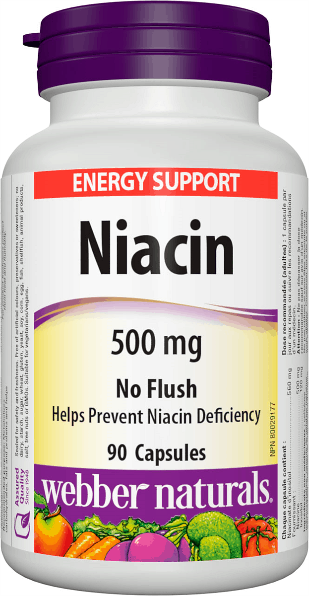 Webber Naturals Niacin 500 mg 90 cps