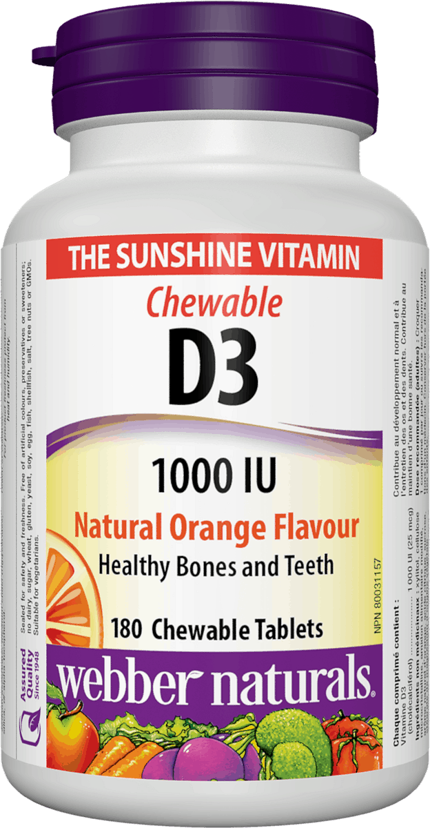 Webber Naturals D3 1000 IU 180 tbl natural orange
