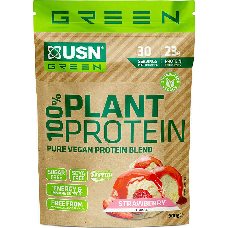 USN 100% Plant Protein 900 g jahoda