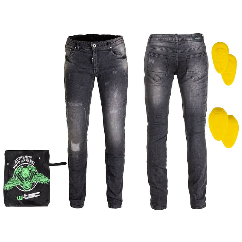 Pánské moto jeansy W-TEC Komaford Barva tmavě šedá, Velikost M