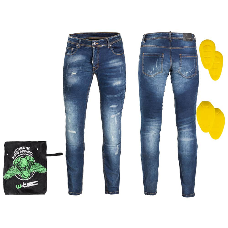 Pánské moto jeansy W-TEC Feeldy Barva modrá, Velikost XL