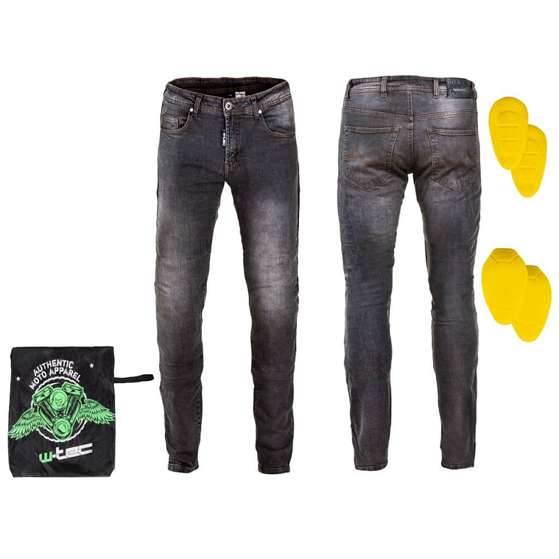 Pánské moto jeansy W-TEC Kancelor Barva šedá, Velikost L