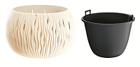 Květináč s vkladem SANDY BOWL krémový 23,8 cm