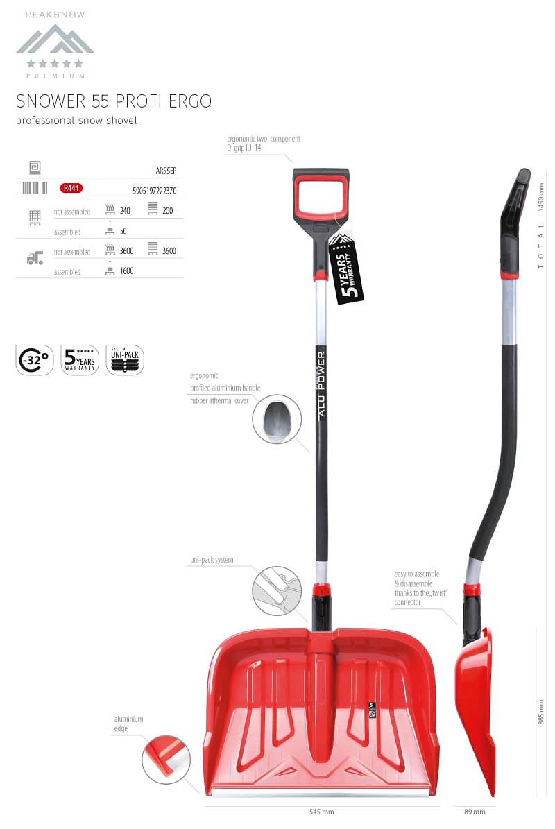 Snower 50 Profi Ergo shovel - Prosperplast