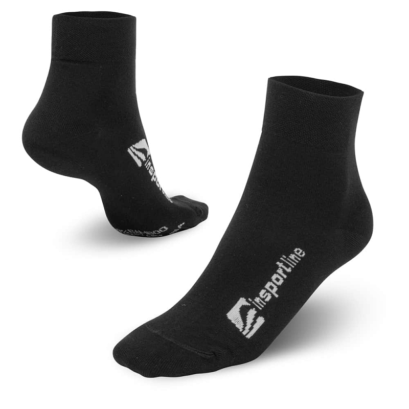 Bambusové střední ponožky inSPORTline Bambuo Crew AG+ Barva černá, Velikost 39-42