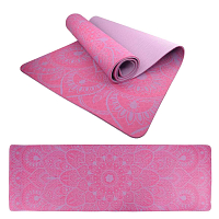 Podložka LIFEFIT® YOGA MAT MANDALA DUO, 183x58x0,6cm, bordó