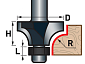 fréza zaoblovací (vydutá) do dřeva, R3 x D21,5 x H8