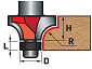 fréza zaoblovací (vydutá) do dřeva, R3 x D21,5 x H8