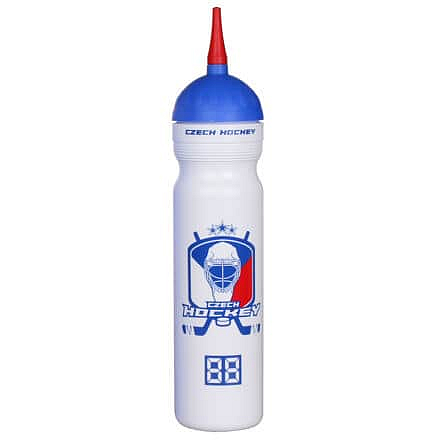 Czech Hockey sportovní láhev s hubicí bílá barva: stříbrná;objem: 1000 ml