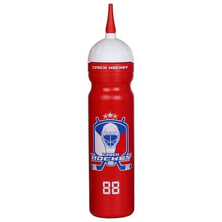 Czech Hockey sportovní láhev s hubicí červená Objem: 1000 ml