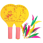 Battledore dřevěné pálky na badminton žlutá