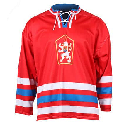 Replika ČSSR 1976 hokejový dres červená barva: modrá;velikost oblečení: L