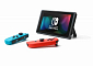 Nintendo Switch console with neon red&amp;blue Joy-Con