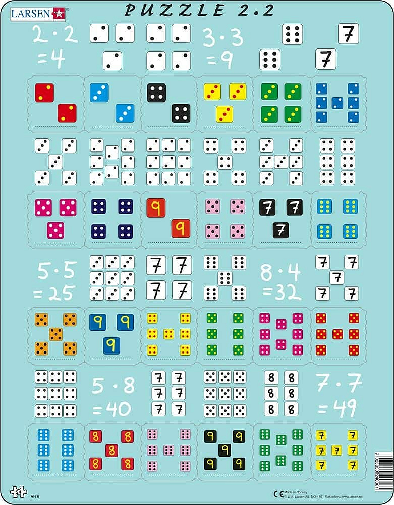 Puzzle Násobení s kostkami 24 dílků