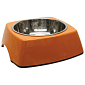 Miska DOG FANTASY nerezová čtvercová oranžová 22,5 cm 700 ml