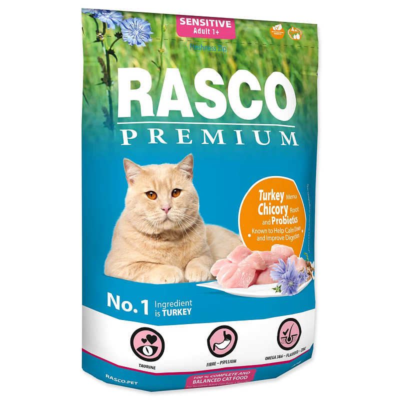 Granule RASCO Premium Sensitive krůtí s kořenem čekanky a probiotiky 400 g
