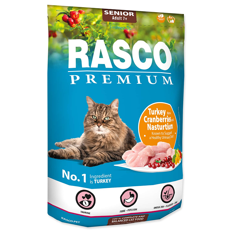 Granule RASCO Premium Senior krůtí s brusinkou a lichořeřišnicí 400 g