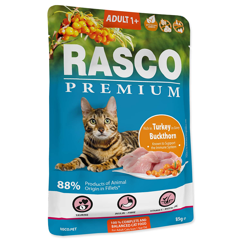 Kapsička RASCO Premium Adult krůtí s rakytníkem 85 g
