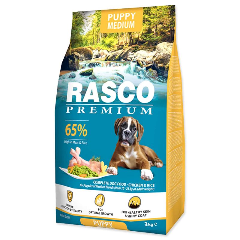 Granule RASCO Premium Puppy Medium kuře s rýží 3 kg