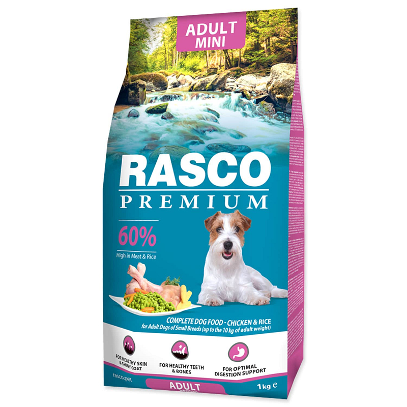 Granule RASCO Premium Adult Mini kuře s rýží 1 kg