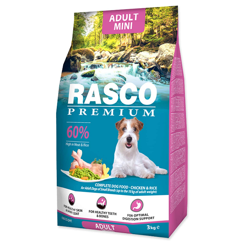Granule RASCO Premium Adult Mini kuře s rýží 3 kg