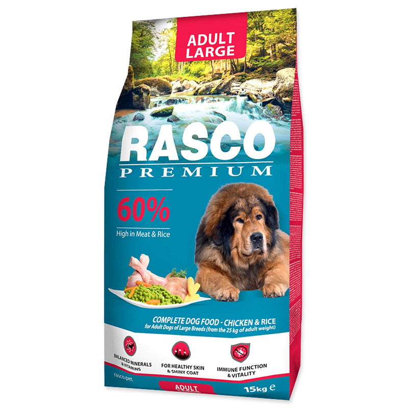 Granule RASCO Premium Adult Large kuře s rýží 15 kg