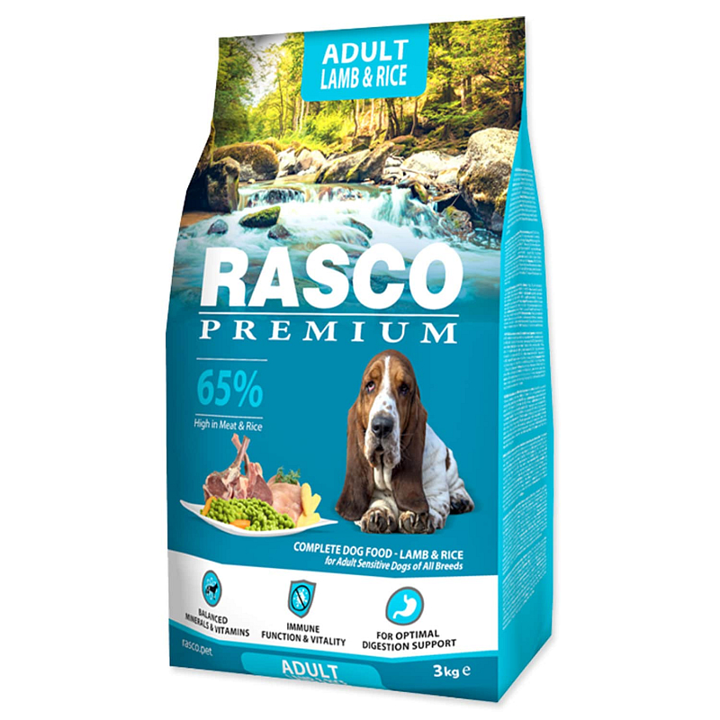 Granule RASCO Premium Adult jehně s rýží 3 kg