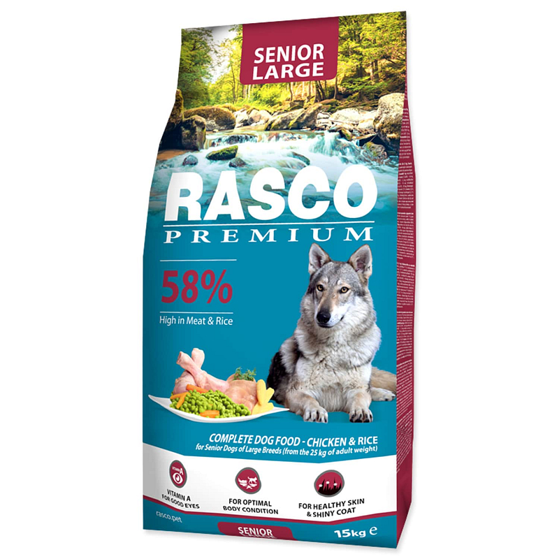 Granule RASCO Premium Senior Large kuře s rýží 15 kg