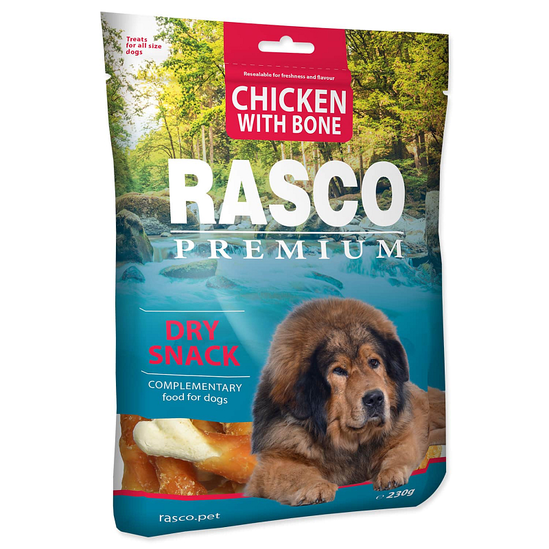 Pochoutka RASCO Premium kosti obalené kuřecím masem 230 g