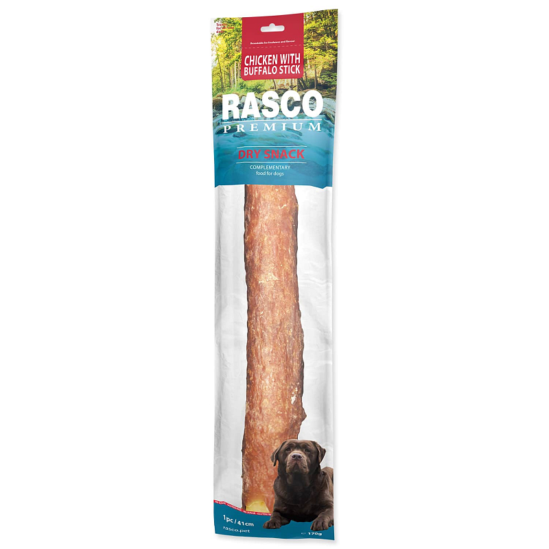 Pochoutka RASCO Premium bůvolí tyčinka obalená kuřecím masem 41 cm 170 g