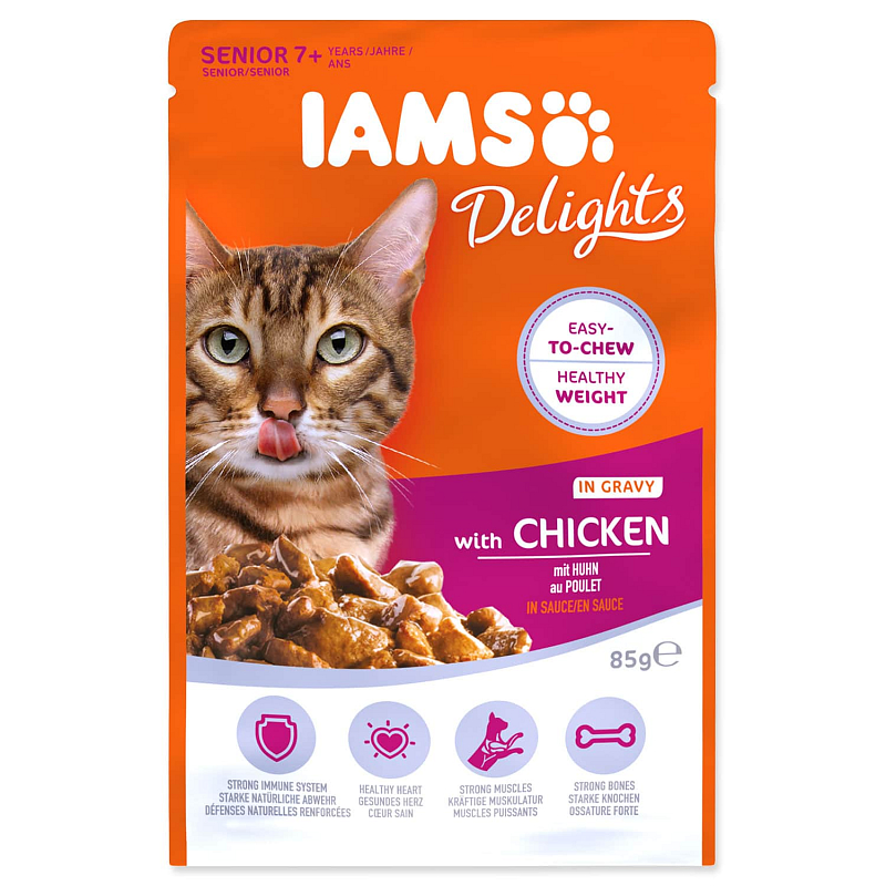 Kapsička IAMS Delights senior kuře v omáčce - KARTON (24ks) 85 g
