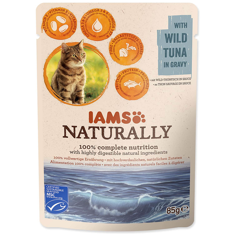 Kapsička IAMS Naturally tuňák v omáčce - KARTON (24ks) 85 g