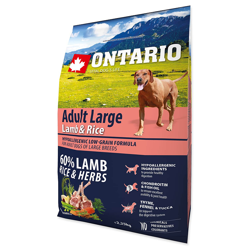 ONTARIO Dog Adult Large Lamb & Rice 2.25 kg