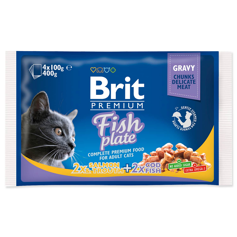 Kapsičky BRIT Premium Cat Fish Plate 400 g