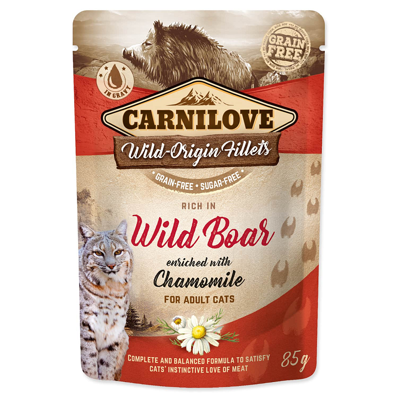 Kapsička CARNILOVE Cat Rich in Wild Boar enriched with Chamomile 85 g