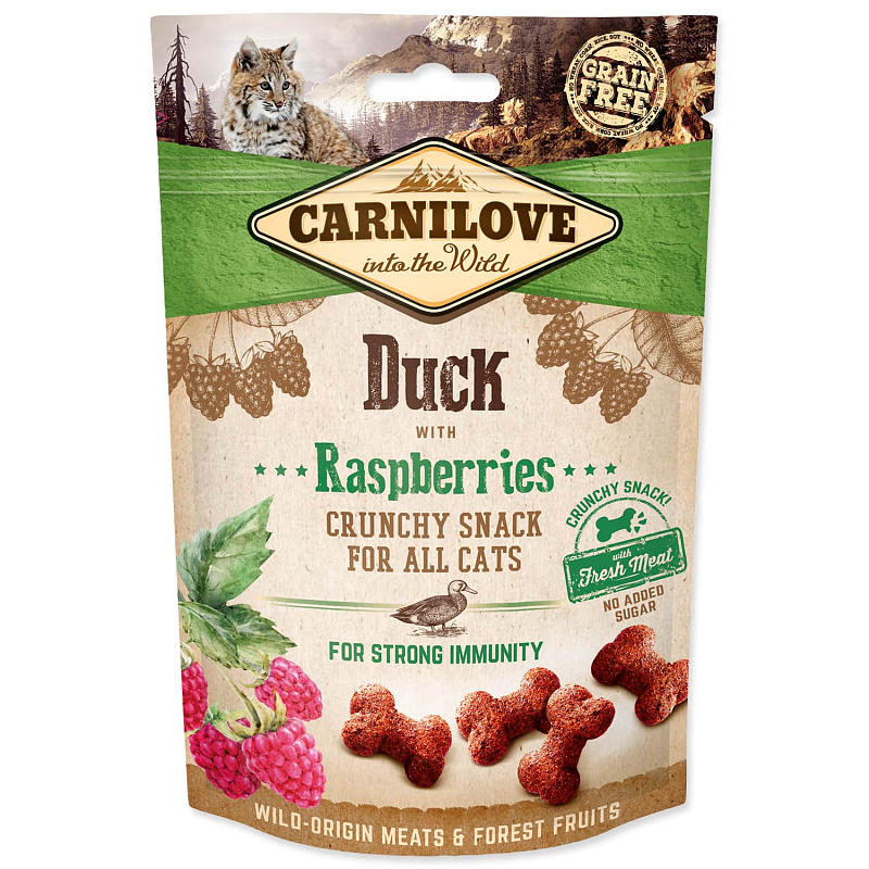 CARNILOVE Cat Crunchy Snack Duck with Raspberries with fresh meat 50 g