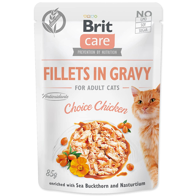 Kapsička BRIT Care Cat Fillets in Gravy Choice Chicken 85 g