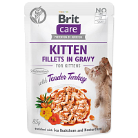 Kapsička BRIT Care Cat Kitten Fillets in Gravy with Tender Turkey 85 g