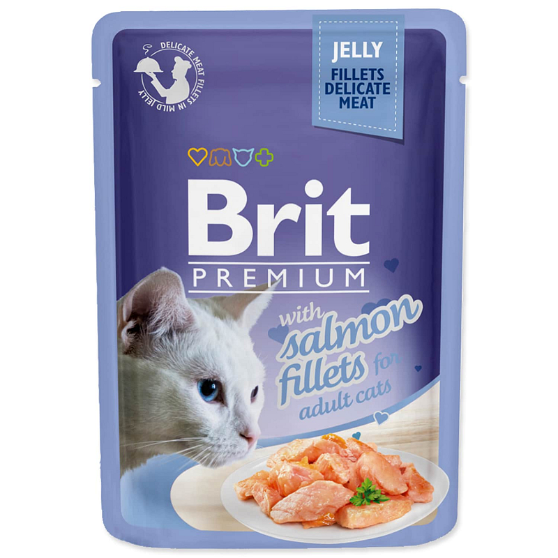 Kapsička BRIT Premium Cat Delicate Fillets in Jelly with Salmon 85 g