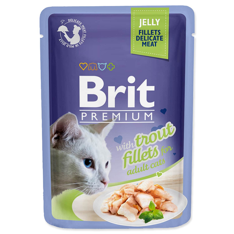 Kapsička BRIT Premium Cat Delicate Fillets in Jelly with Trout 85 g