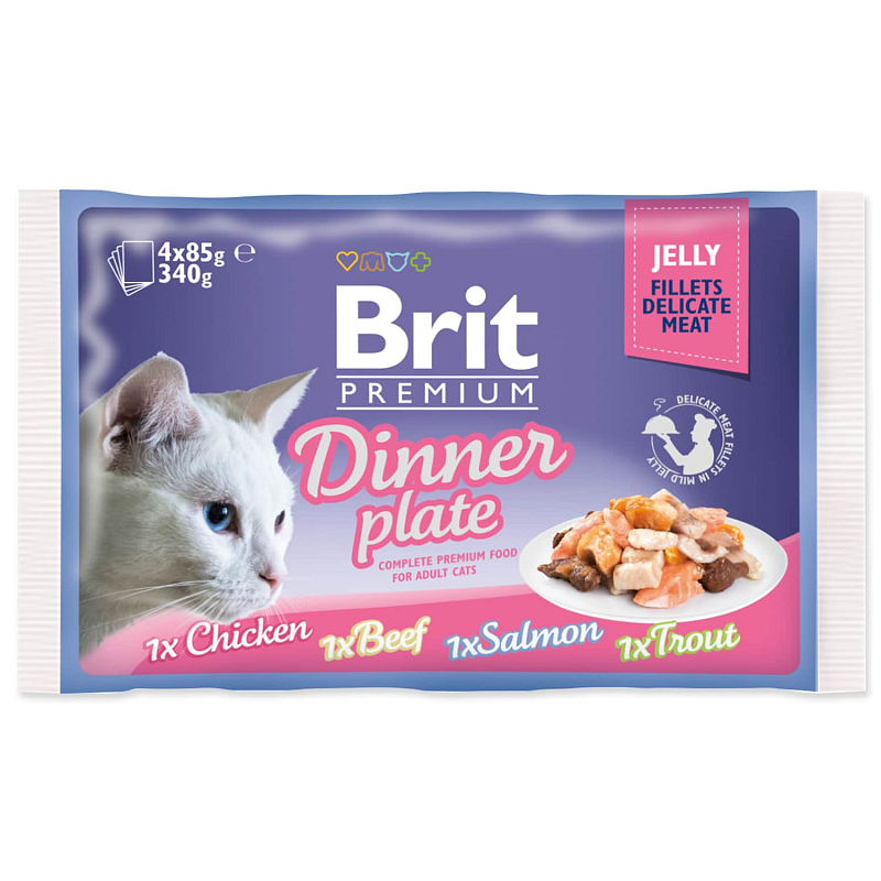 Kapsičky BRIT Premium Cat Delicate Fillets in Jelly Dinner Plate 340 g