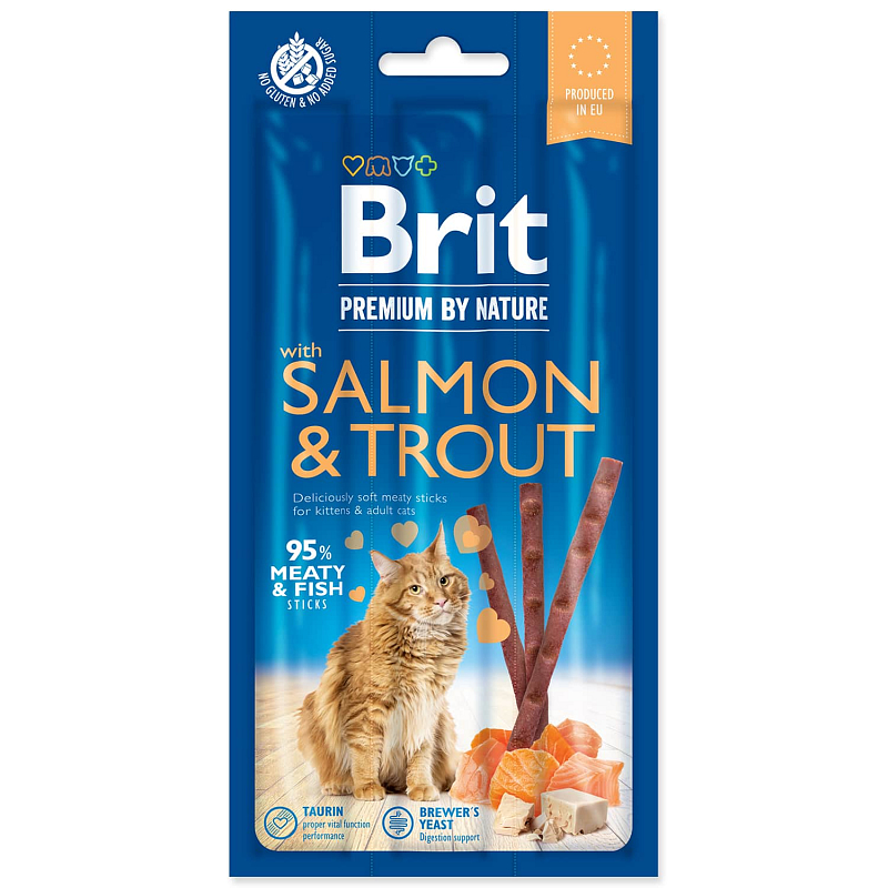BRIT Premium by Nature Cat Sticks with Salmon & Trout 3 ks