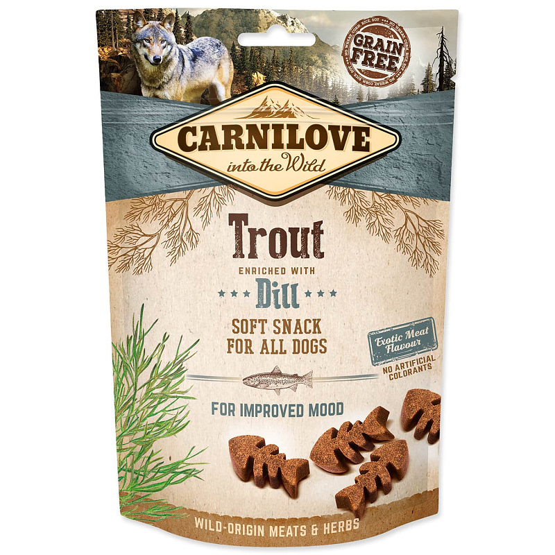 CARNILOVE Dog Semi Moist Snack Trout enriched with Dill 200 g